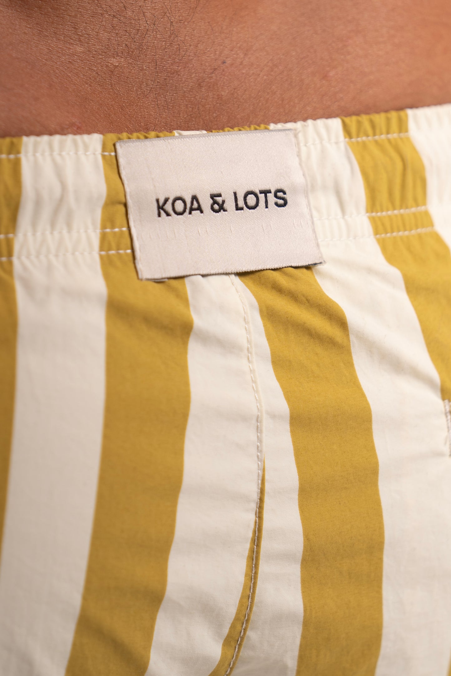 white & yellow Swim Shorts