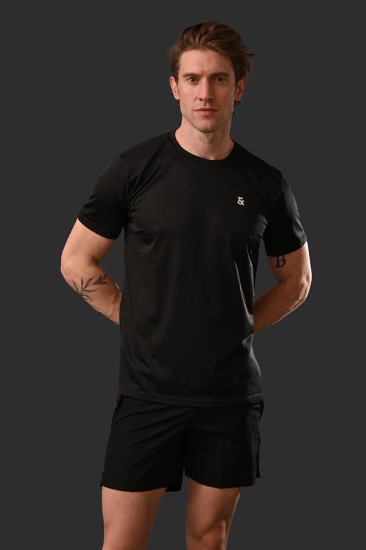 Function Black Shorts with koa elastic band
