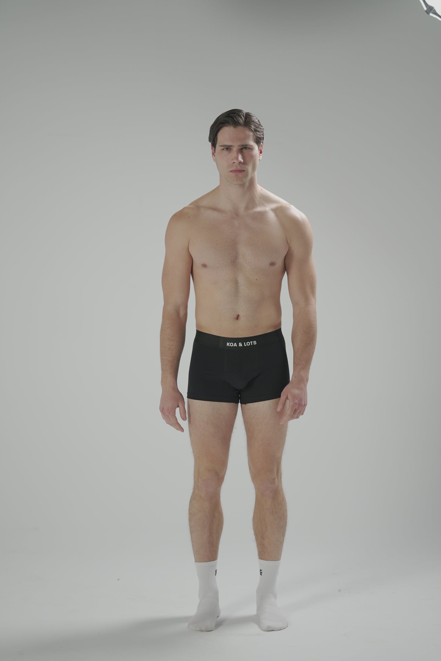 Black Boxer Briefs with white logo print