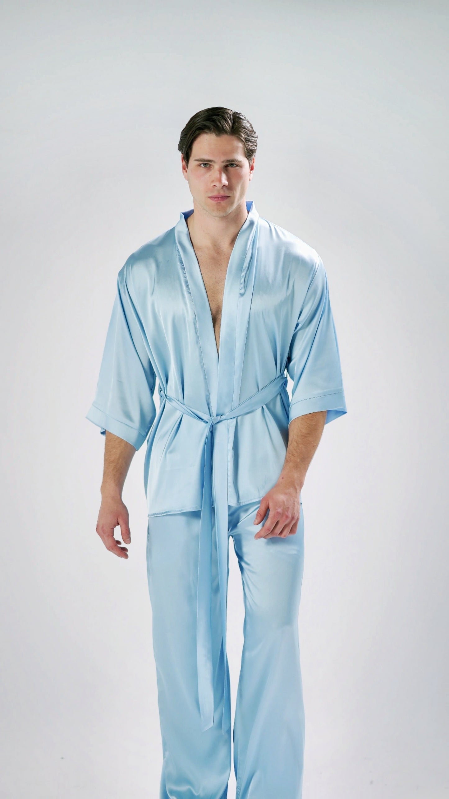 Skyblue satin PJ