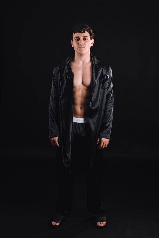 Black Satin Robe