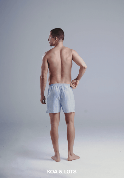 Woven Boxers Shorts -Blue Stripe