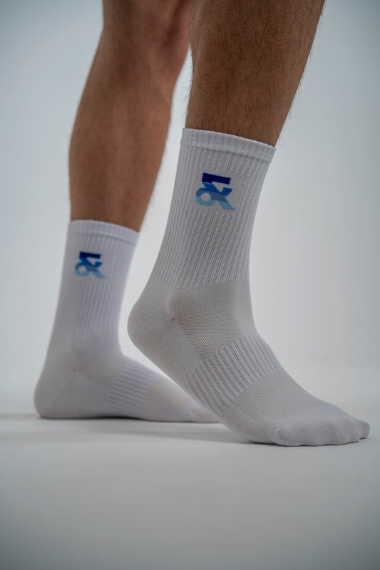 White Socks With Shades of Blue