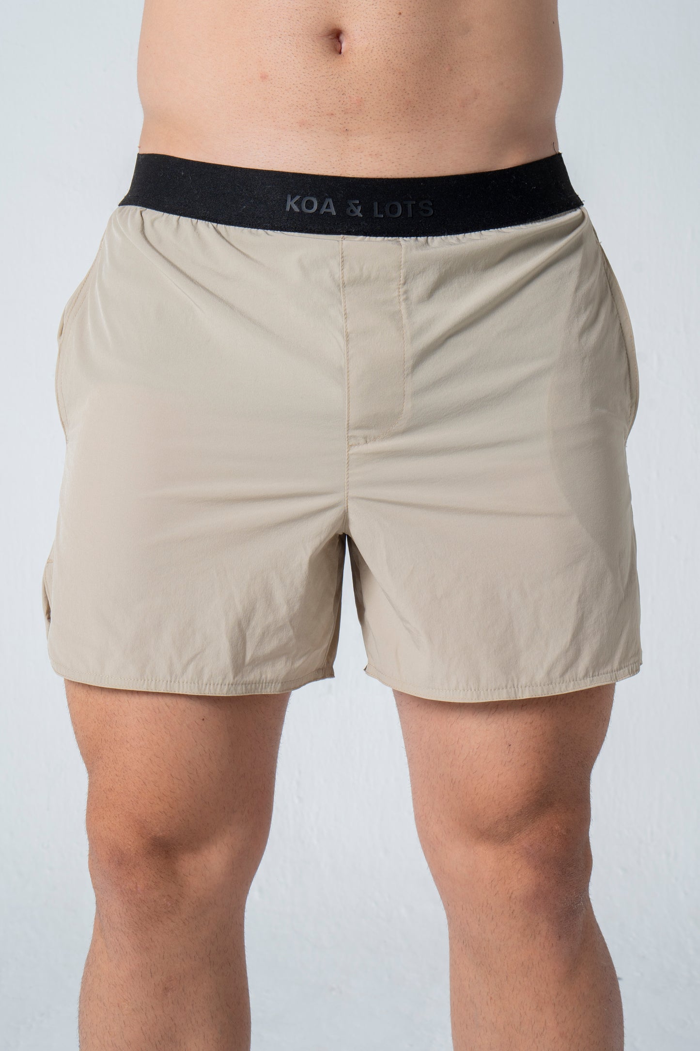 Beige Shorts with black strip