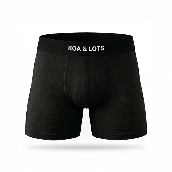 Black Boxer Brief with white logo print