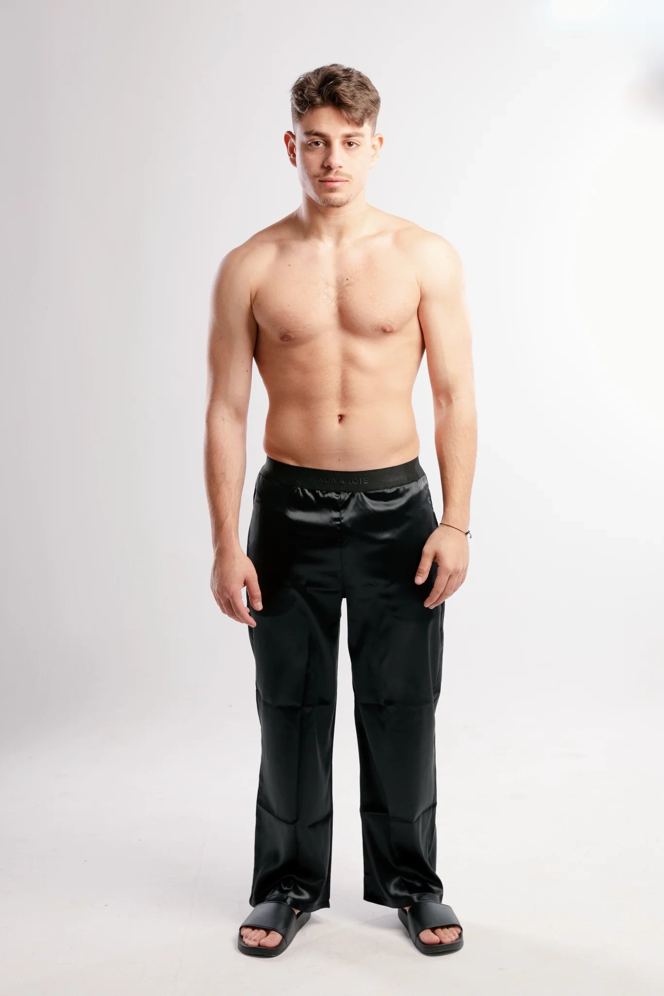 Men Black Satin Pants