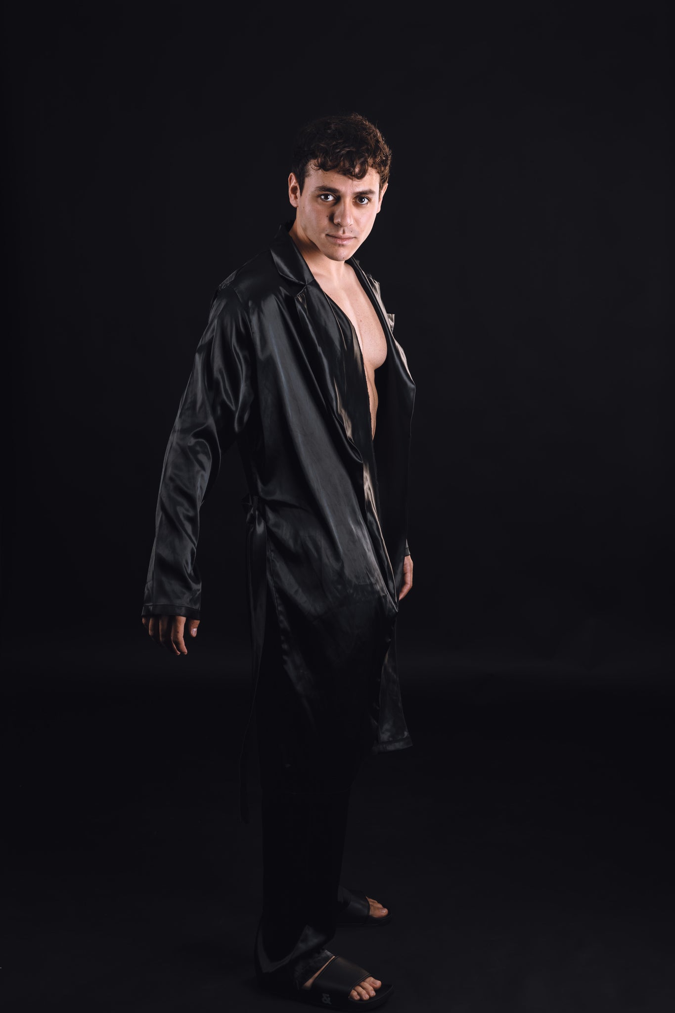 Black Satin Robe