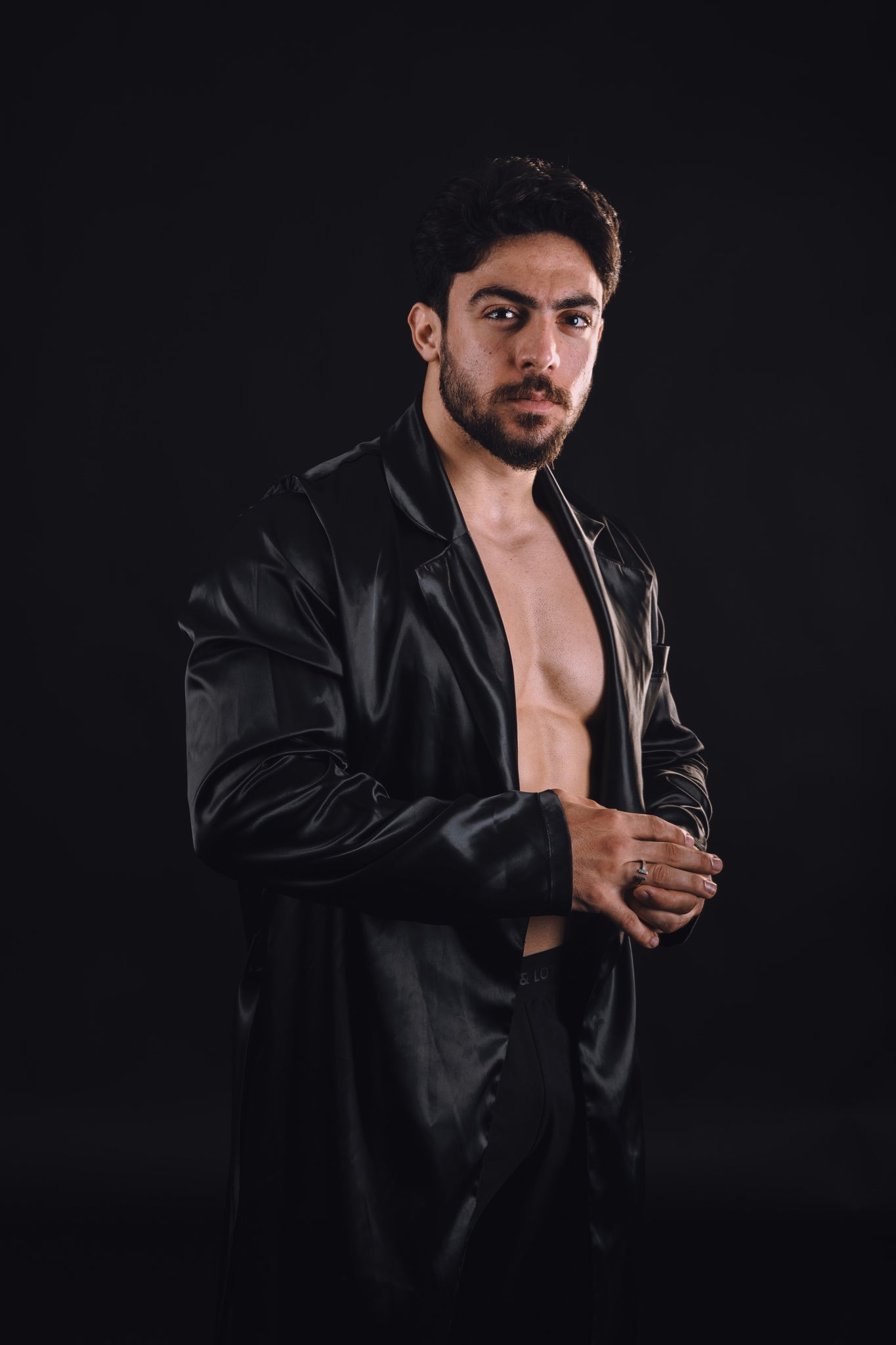 Black Satin Robe